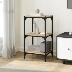 Boekenkasten & Wandplanken*vidaXL Boekenkast 40x33x70,5 cm bewerkt hout en staal Sonoma eiken