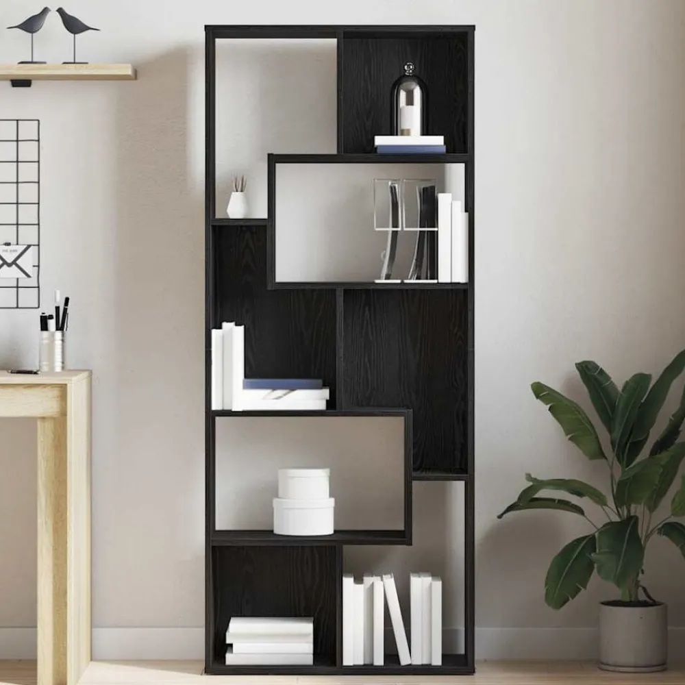 Boekenkasten & Wandplanken*vidaXL Boekenkast 67x24x161 cm bewerkt hout kleurig Zwart eiken