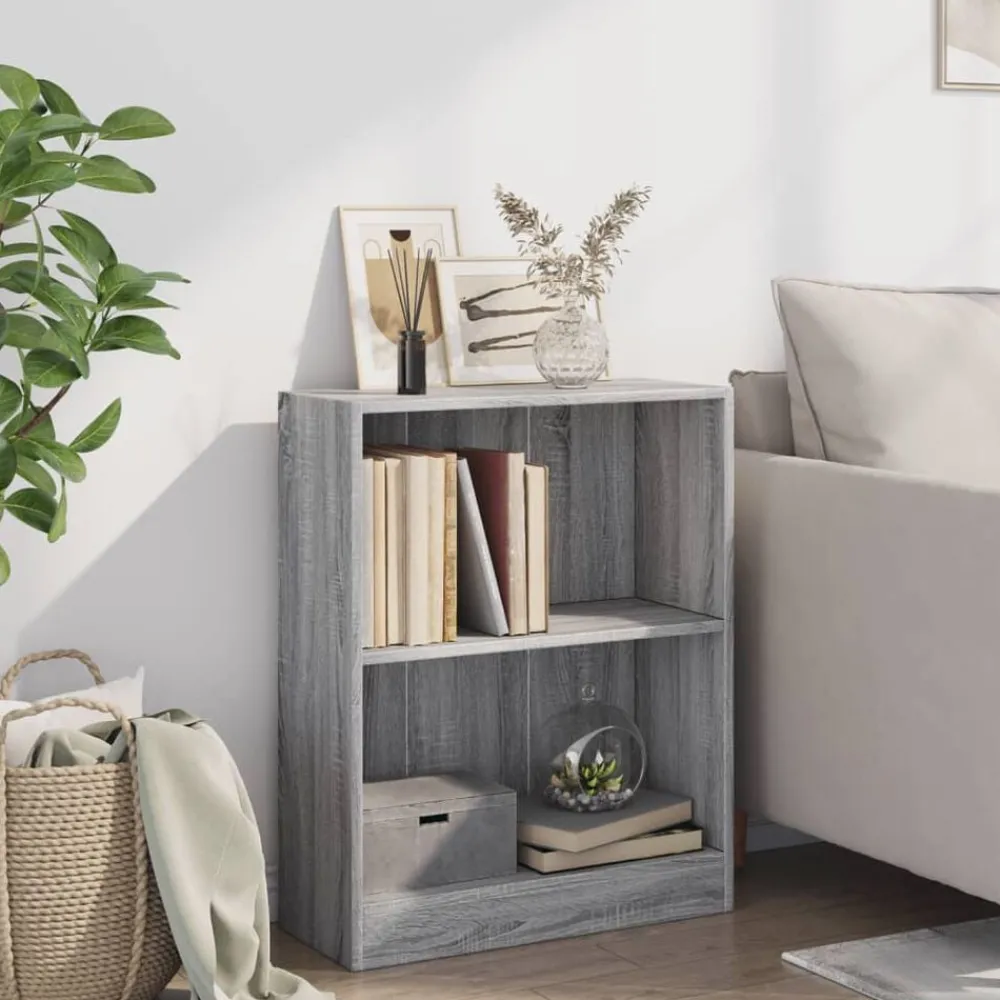 Boekenkasten & Wandplanken*vidaXL Boekenkast 60x24x76 cm bewerkt hout eikenkleurig Grijs sonoma