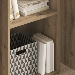 Boekenkast 40x30x77 cm bewerkt hout artisanaal eikenkleurig><noscript><img width=