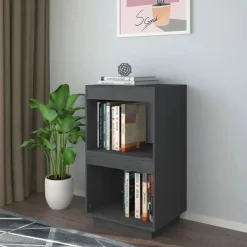Boekenkasten & Wandplanken*vidaXL Boekenkast 40x35x71 cm massief grenenhout Grijs