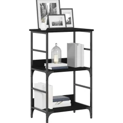 Boekenkast Zwart Eiken 50 x 33 x 82 cm Bewerkt hout><noscript><img width=