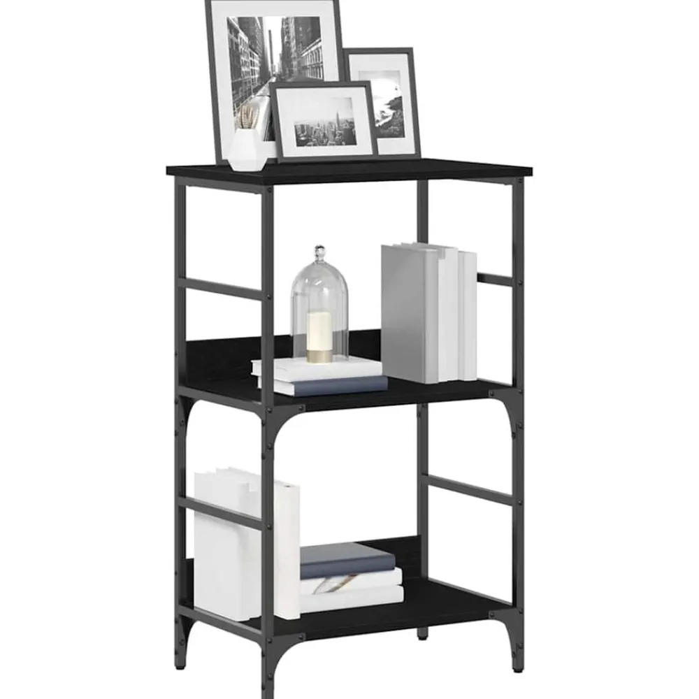 Boekenkast Zwart Eiken 50 x 33 x 82 cm Bewerkt hout>vidaXL Best