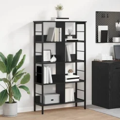 Boekenkasten & Wandplanken*vidaXL Boekenkast 82 x 32 x 144,5 cm Bewerkt hout Zwart eiken