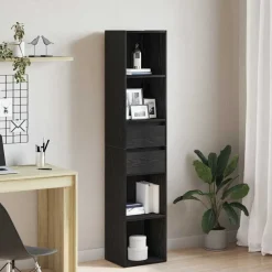 Boekenkasten & Wandplanken*vidaXL Boekenkast 36 x 30 x 171 cm Bewerkt hout Zwart eiken