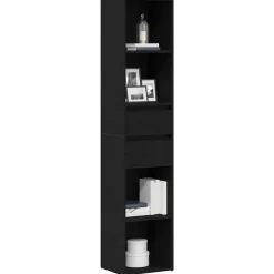 Boekenkasten & Wandplanken*vidaXL Boekenkast 36 x 30 x 171 cm Bewerkt hout Zwart eiken