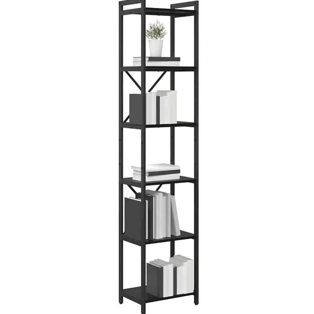 Boekenkasten & Wandplanken*vidaXL Boekenkast 40 x 30 x 189,5 cm Bewerkt hout Zwart eiken