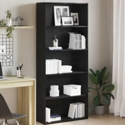 Boekenkasten & Wandplanken*vidaXL Boekenkast 80x30x189 cm Engineered Wood Zwart eiken