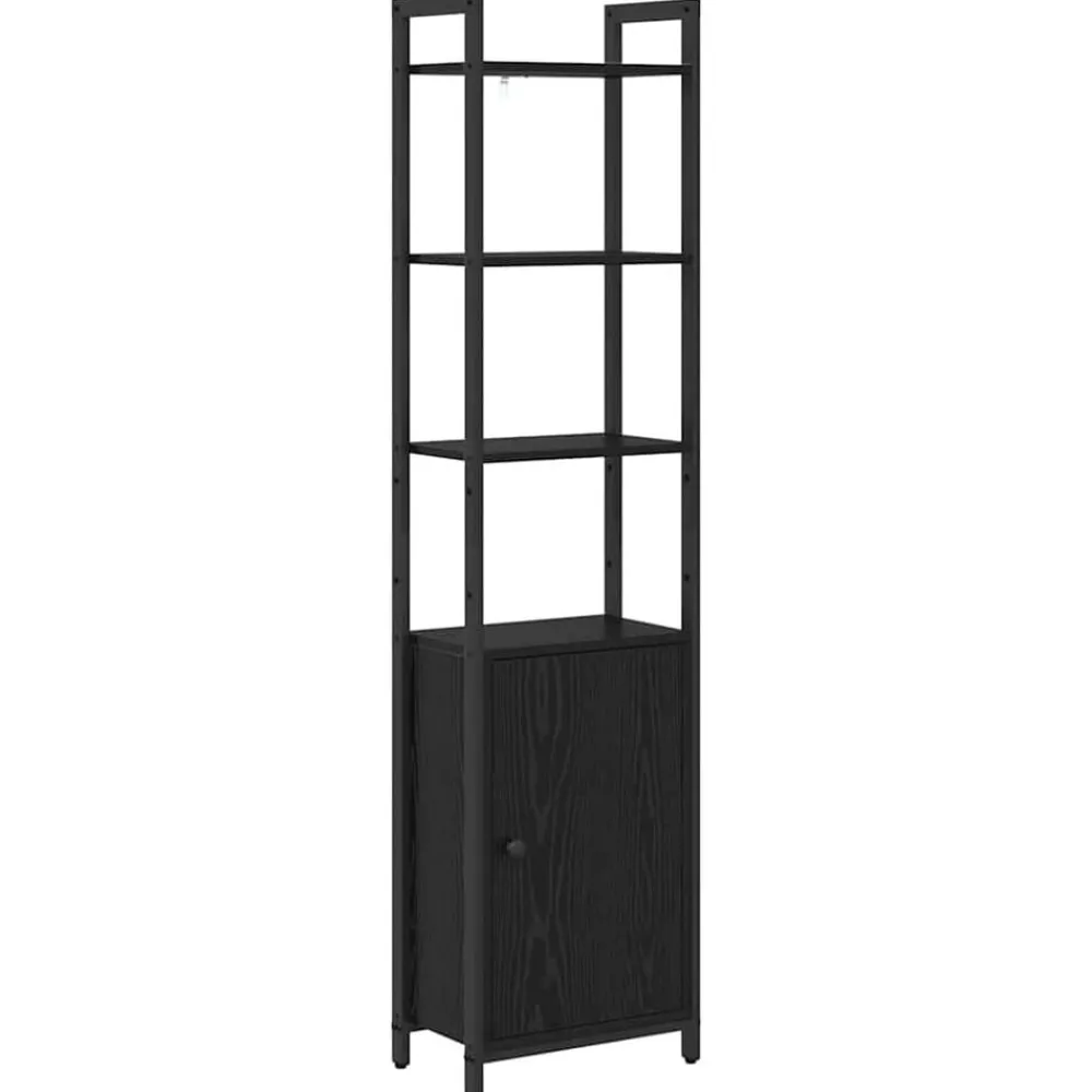 Boekenkasten & Wandplanken*vidaXL Boekenkast 40 x 24 x 161 cm Bewerkt hout Zwart eiken