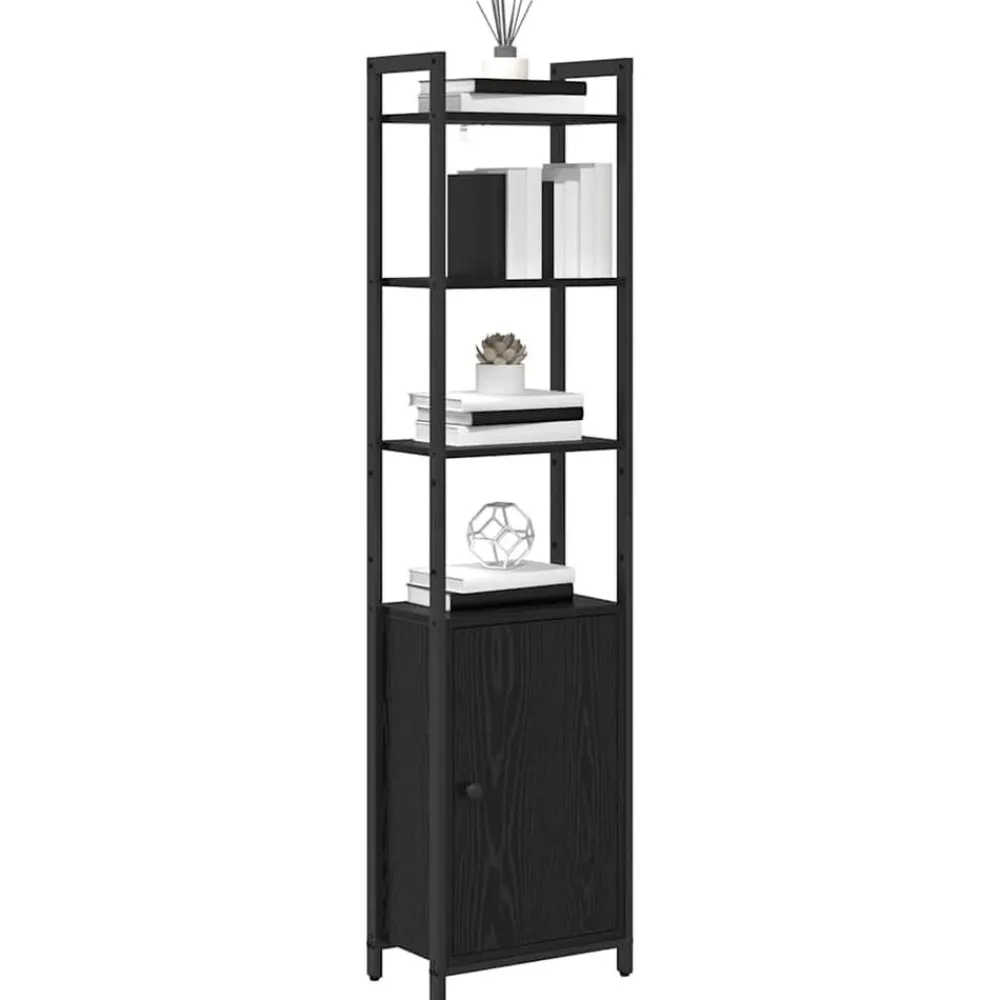 Boekenkasten & Wandplanken*vidaXL Boekenkast 40 x 24 x 161 cm Bewerkt hout Zwart eiken