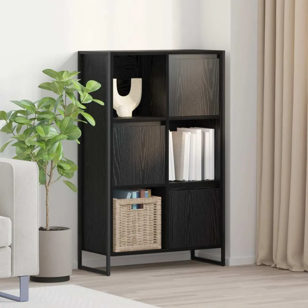 Boekenkasten & Wandplanken*vidaXL Boekenkast 68 x 30 x 108.5 cm Bewerkt hout Zwart eiken