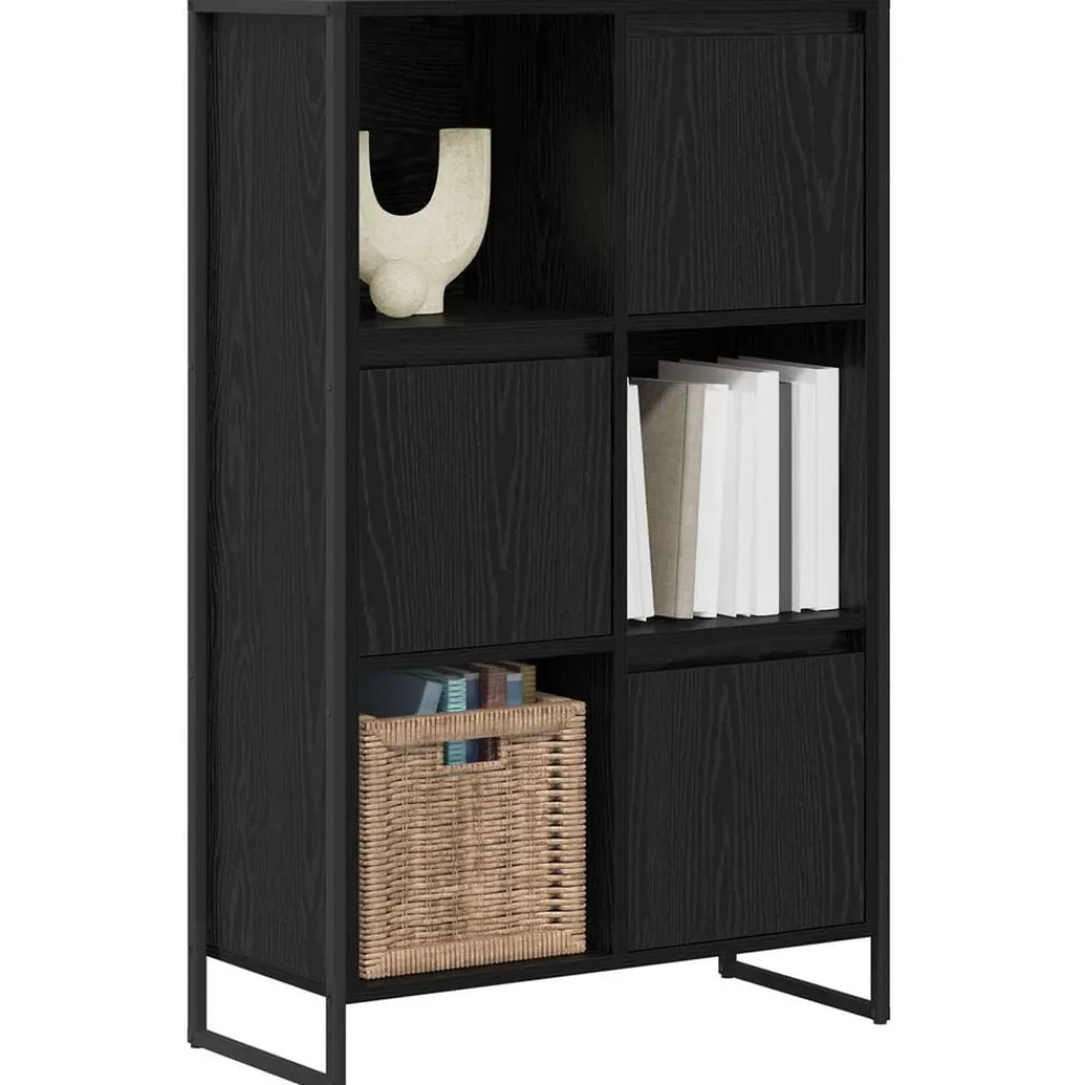 Boekenkasten & Wandplanken*vidaXL Boekenkast 68 x 30 x 108.5 cm Bewerkt hout Zwart eiken