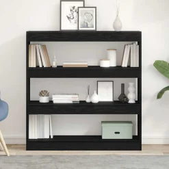Boekenkasten & Wandplanken*vidaXL Boekenkast 100 x 30 x 103 cm Bewerkt hout Zwart eiken