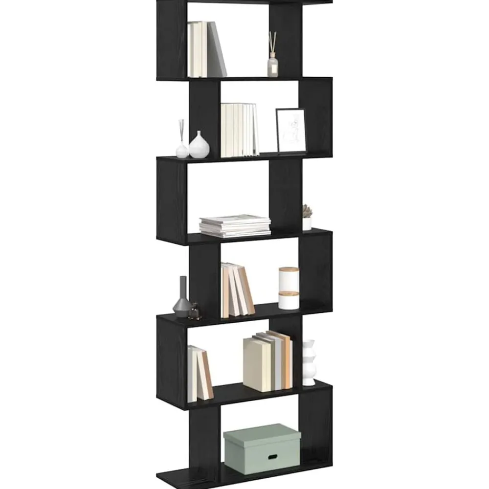 Boekenkasten & Wandplanken*vidaXL Boekenkast 70 x 24 x 193,5 cm Bewerkt hout Zwart eiken
