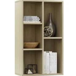 Boekenkasten & Wandplanken*vidaXL Boekenkast/dressoir 50x25x80 cm bewerkt hout kleur Sonoma eiken
