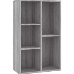 Boekenkast/dressoir 50x25x80 cm bewerkt hout sonoma grijs>vidaXL Best