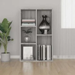 Boekenkast/dressoir 50x25x80 cm bewerkt hout sonoma grijs>vidaXL Best