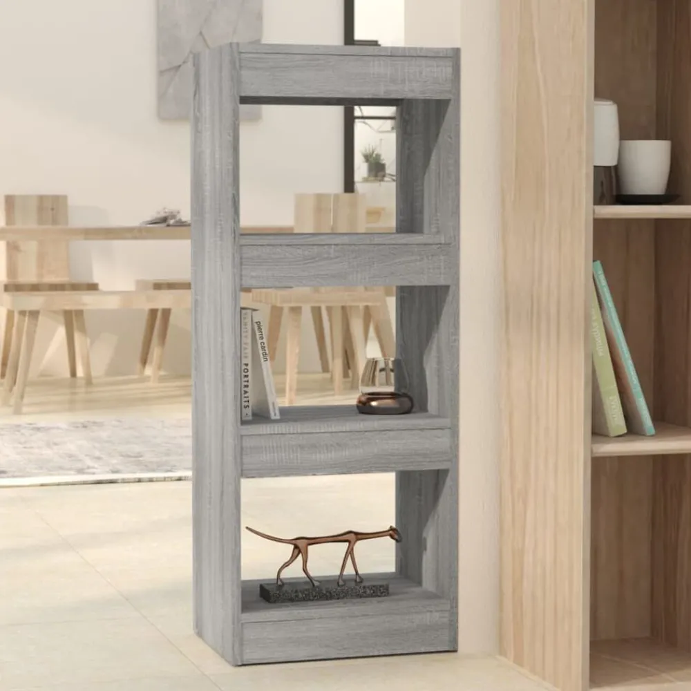 Boekenkasten & Wandplanken*vidaXL Boekenkast/kamerscherm 40x30x103 cm bewerkt hout Grijs sonoma