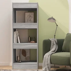 Boekenkasten & Wandplanken*vidaXL Boekenkast/kamerscherm 40x30x103 cm bewerkt hout Grijs sonoma
