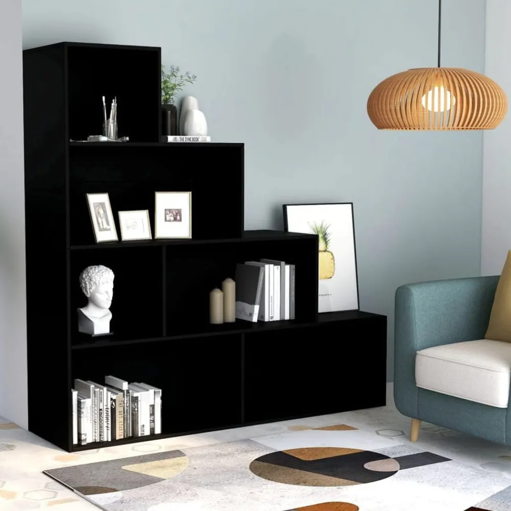 Boekenkasten & Wandplanken*vidaXL Boekenkast/kamerscherm 155x24x160 cm bewerkt hout Zwart