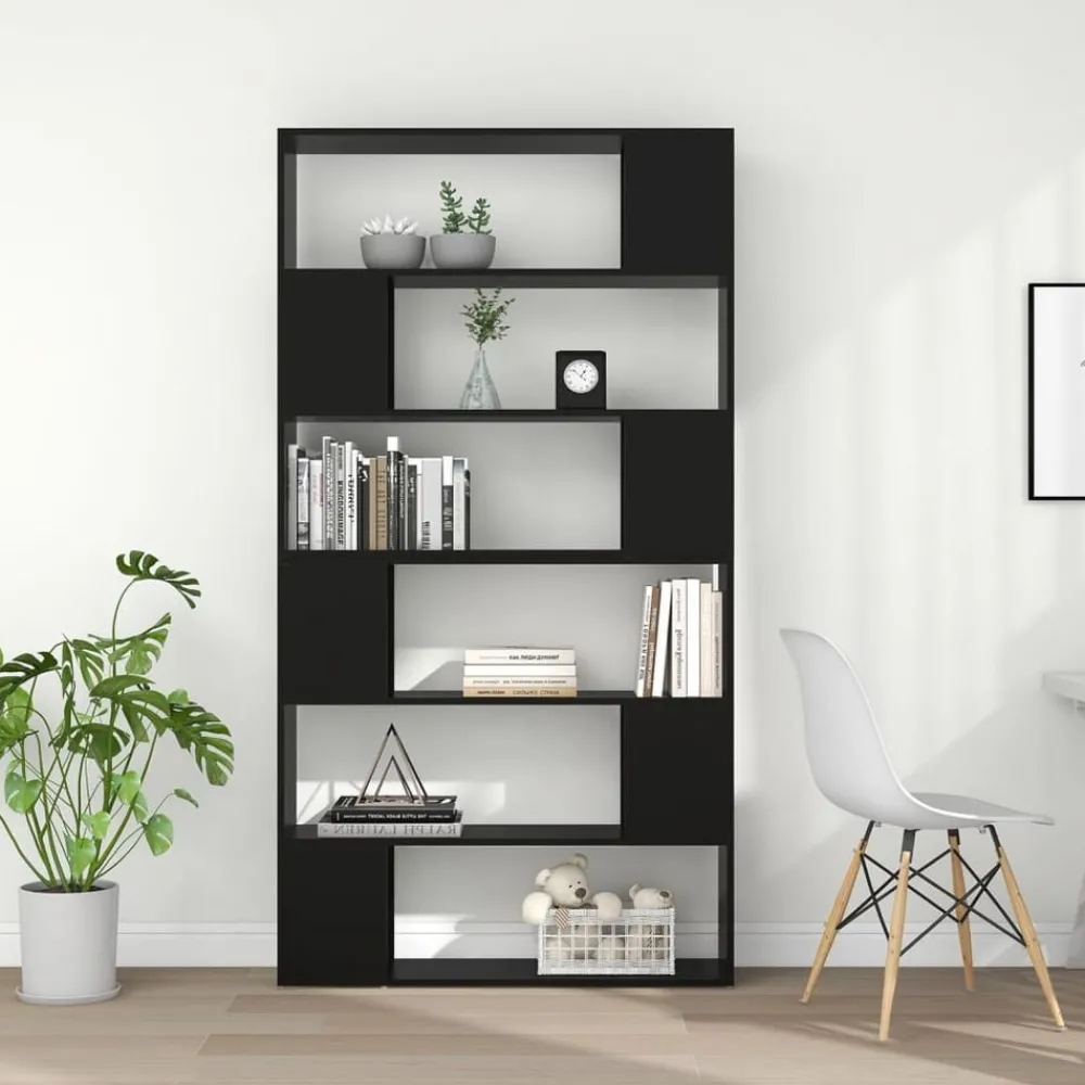 Boekenkasten & Wandplanken*vidaXL Boekenkast/kamerscherm 100x24x188 cm Zwart