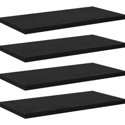 Boekenkasten & Wandplanken*vidaXL Boekenplank Bord 4 pcs Zwart 40 x 20 x 1,5 cm Bewerkt hout Zwarte eik