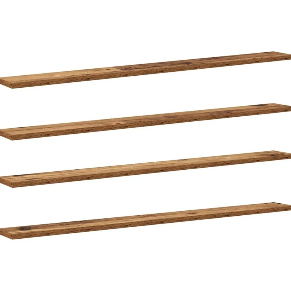 Boekenplank Bord 4 pcs Bruin 100 x 10 x 1,5 cm Bewerkt hout>vidaXL Online