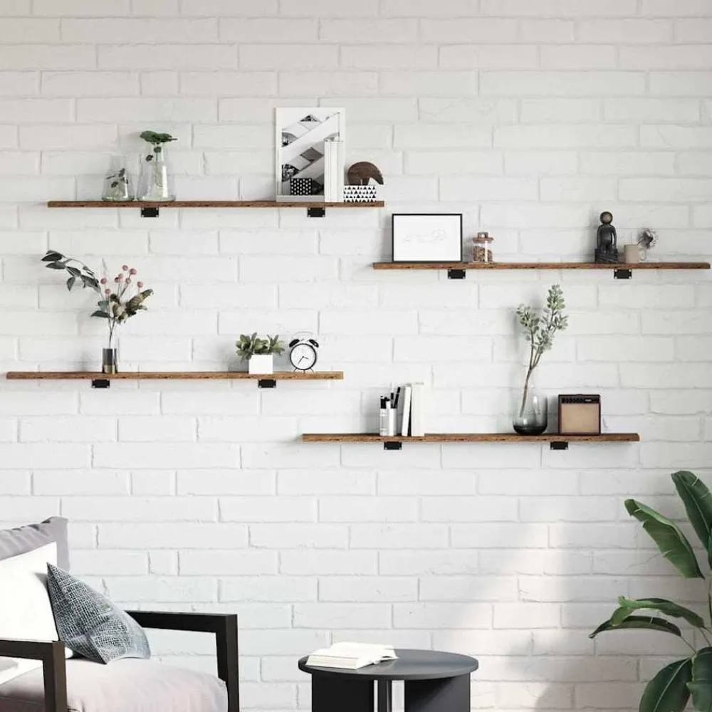 Boekenplank Bord 4 pcs Bruin 100 x 10 x 1,5 cm Bewerkt hout>vidaXL Online