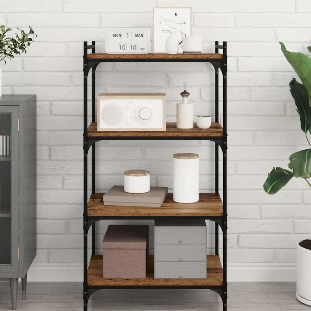 Boekenkasten & Wandplanken*vidaXL Boekenplank Bord 4 pcs Bruin 60 x 40 x 1,5 cm Bewerkt hout Oud hout