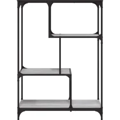 Boekenkasten & Wandplanken*vidaXL Boekenrek 81x36x115 cm bewerkt hout en staal Grijs sonoma