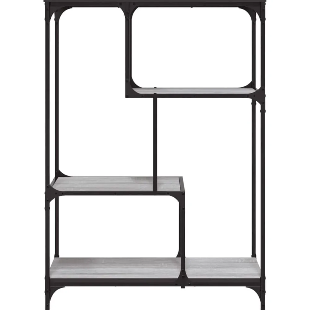 Boekenkasten & Wandplanken*vidaXL Boekenrek 81x36x115 cm bewerkt hout en staal Grijs sonoma