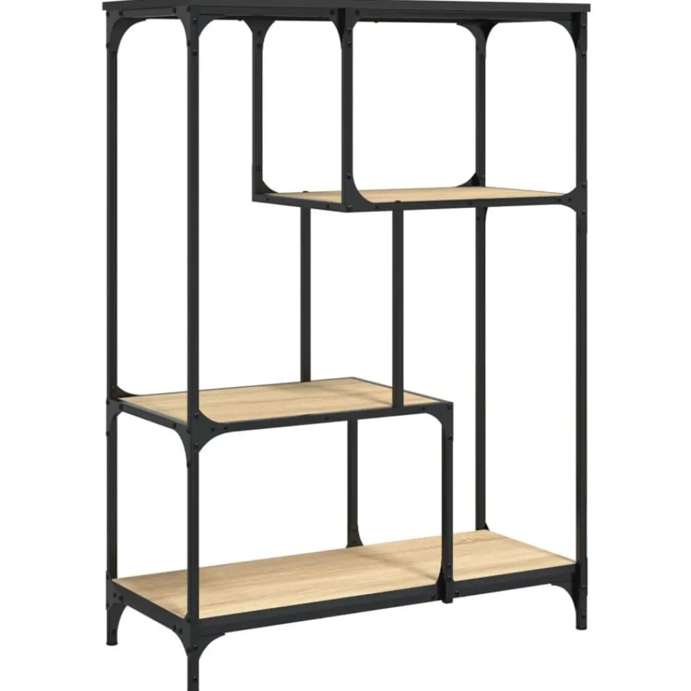 Boekenkasten & Wandplanken*vidaXL Boekenrek 81x36x115 cm bewerkt hout en staal kleur Sonoma eiken