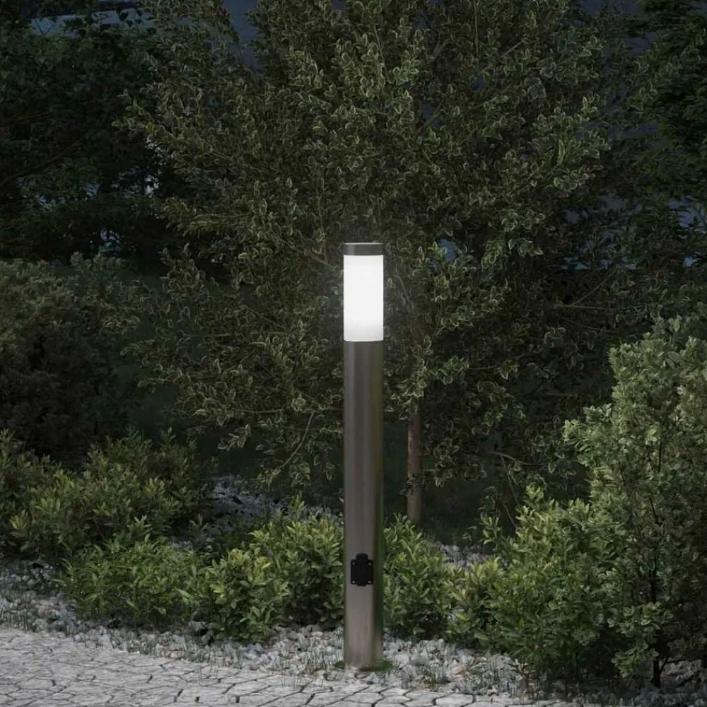 Verlichting*vidaXL Bolderarmatuur met stopcontact 80 cm RVS IP44