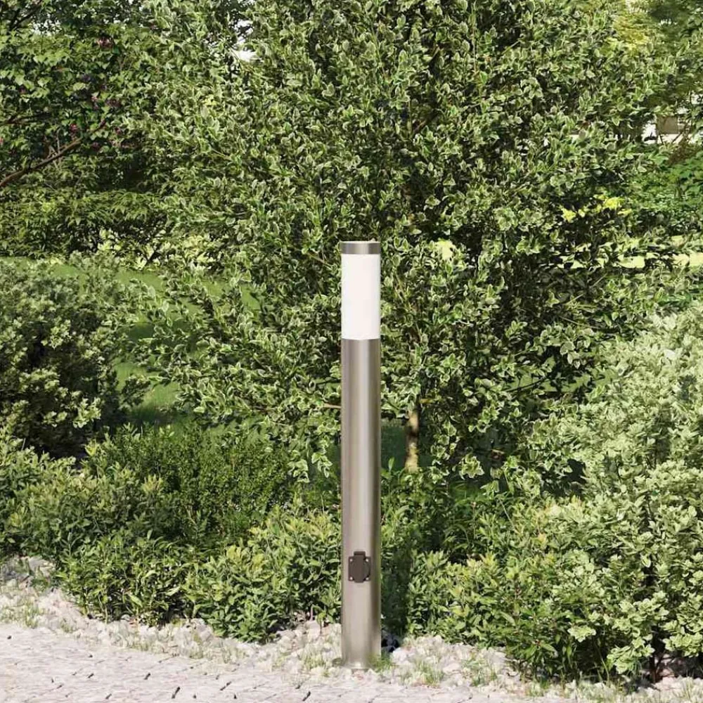 Verlichting*vidaXL Bolderarmatuur met stopcontact 80 cm RVS IP44