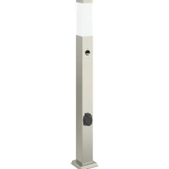 Verlichting*vidaXL Bolderarmatuur met sensor en stopcontact 80 cm roestvrij staal IP44