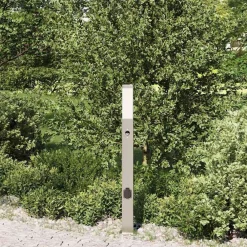 Verlichting*vidaXL Bolderarmatuur met sensor en stopcontact 80 cm roestvrij staal IP44