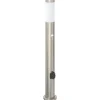 Bolderarmatuur met sensor en stopcontact 80 cm roestvrij staal IP44>vidaXL Clearance