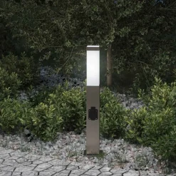 Verlichting*vidaXL Bolderarmatuur met stopcontact 50 cm RVS IP44