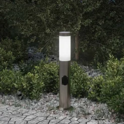Bolderarmatuur met stopcontact 50 cm RVS IP44>vidaXL Best
