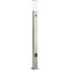 Verlichting*vidaXL Bolderarmatuur met sensor en stopcontact 110 cm roestvrij staal IP44