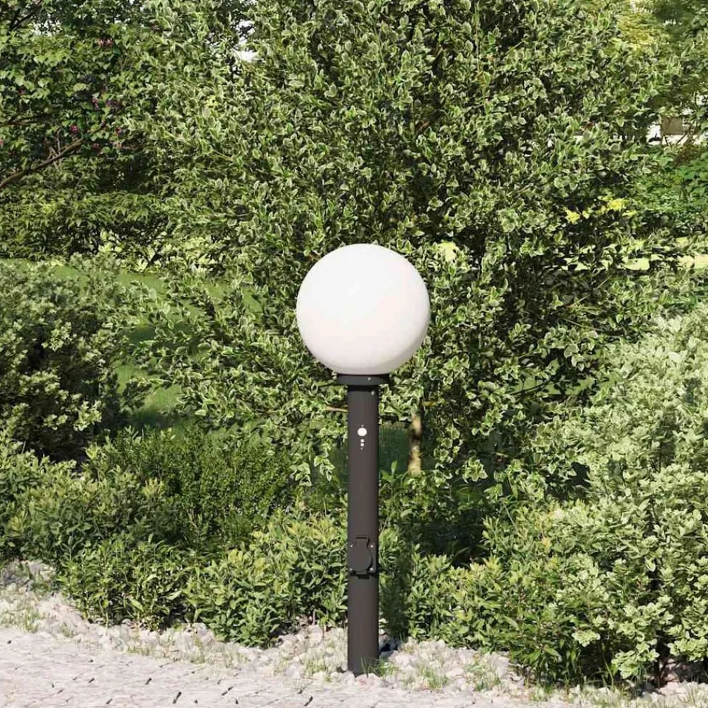 Bolderarmatuur met sensor en stopcontact 80 cm zwart IP44>vidaXL Clearance