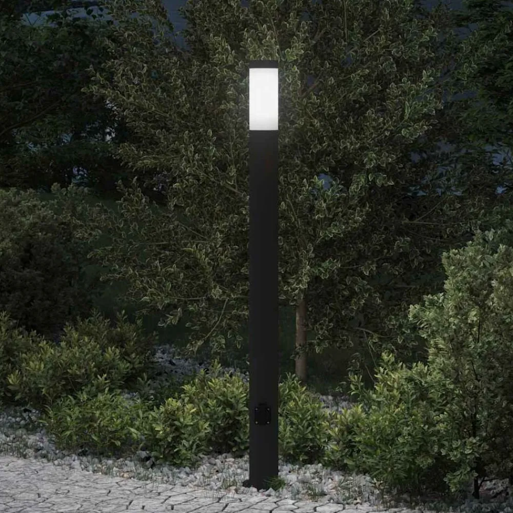 Verlichting*vidaXL Bolderarmatuur met stopcontact 110 cm RVS IP44