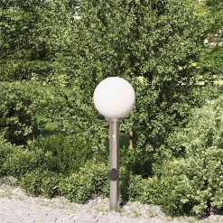 Verlichting*vidaXL Bolderarmatuur met sensor en stopcontact 80 cm roestvrij staal IP44