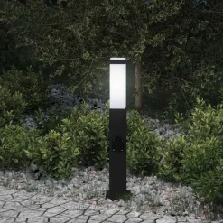 Verlichting*vidaXL Bolderarmatuur met stopcontact 50 cm Zwart IP44