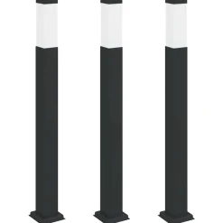 Verlichting*vidaXL Bolderverlichting 3 stuks 80 cm Zwart IP44