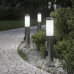 Bolderverlichting met sensor en stopcontact 3 stuks 50 cm roestvrij staal IP44>vidaXL Best
