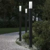 Bolderverlichting met sensor en stopcontact 3 stuks 110 cm zwart IP44>vidaXL Discount