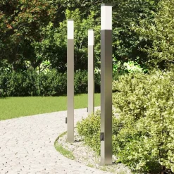Verlichting*vidaXL Bolderverlichting met stopcontact 3 stuks 110 cm RVS IP44