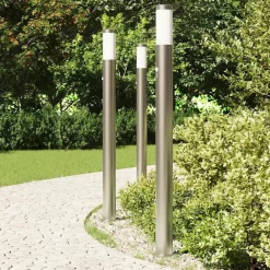 Verlichting*vidaXL Bolderverlichting met sensor 3 stuks 110 cm RVS IP44