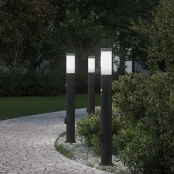 Bolderverlichting met sensor en stopcontact 3 stuks 80 cm roestvrij staal IP44>vidaXL Sale